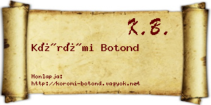 Körömi Botond névjegykártya