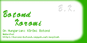 botond koromi business card